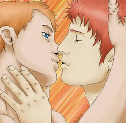 Roy and Wally kiss