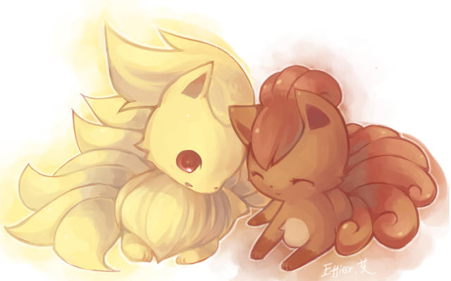 ninetales and vulpix