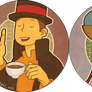 Professor Layton and Luke Buttons