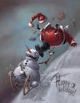 Snowman vs Santa by Kai-S