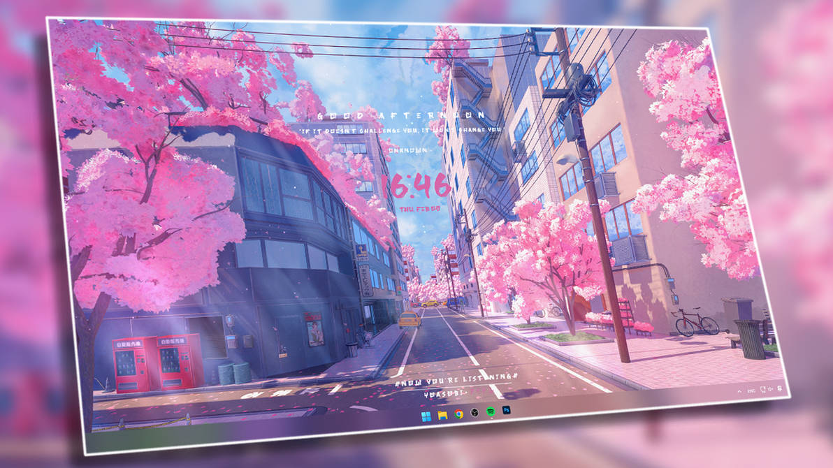 Taskbar Customization Anime Pink Japanese Desktop Customization! by Cybernetvork on DeviantArt