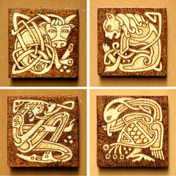 Four Evangelists unique fridge Celtic magnets set