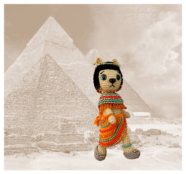 Egyptian goddess Bastet crochet figurine