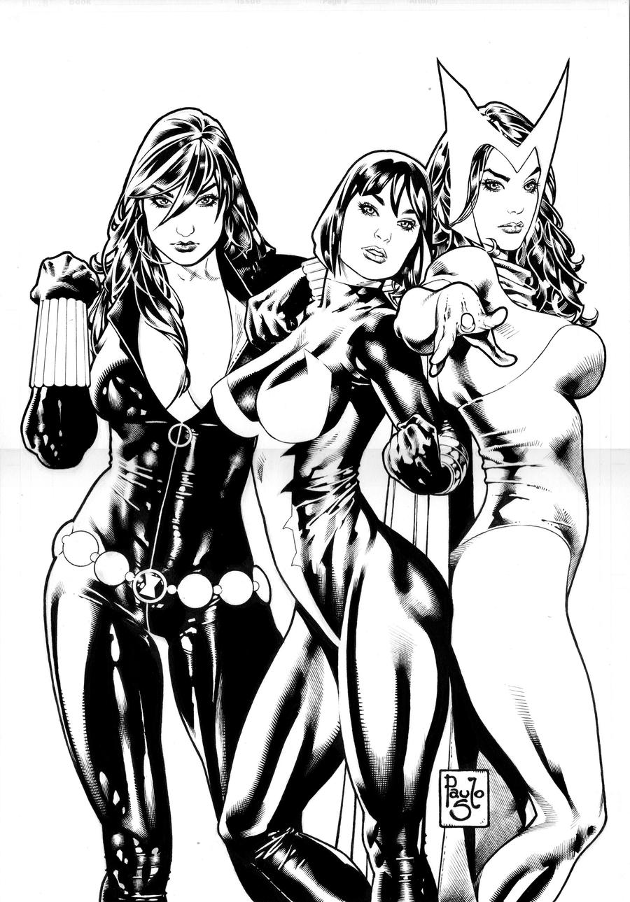 Three girls from Marvel