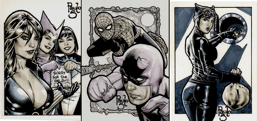 Three sketchcards