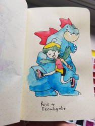 Pokemon Masters - Kris and Feraligatr