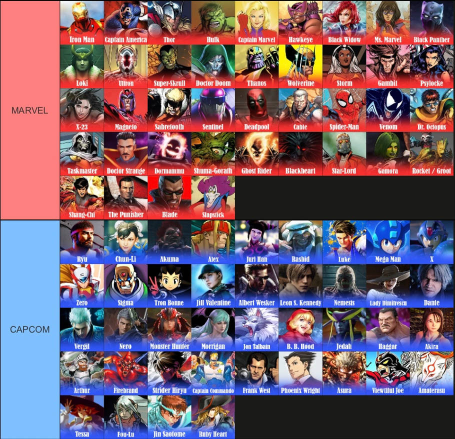 Extended MvC4 Roster by ShadowDeadpool100 on DeviantArt