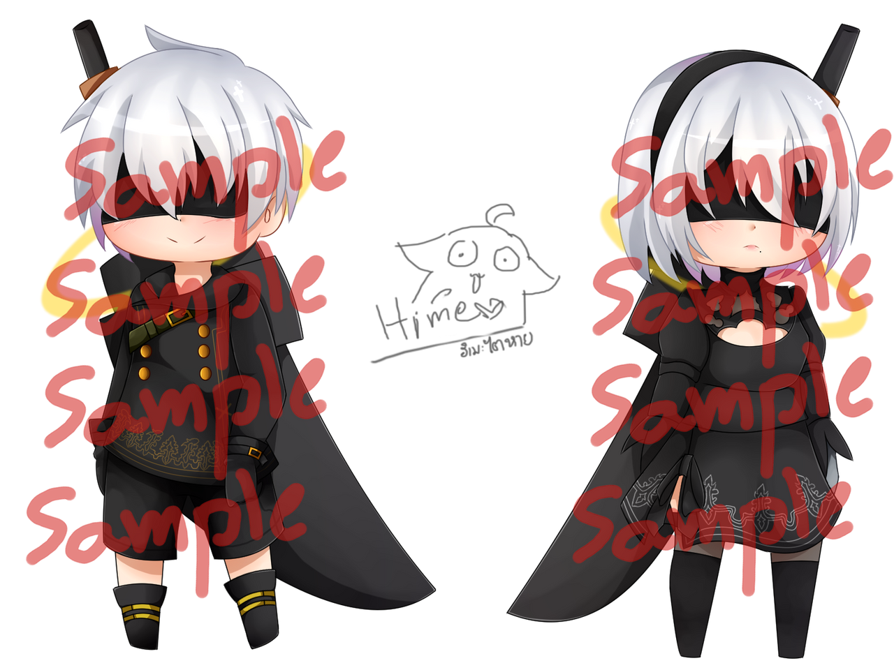 [Pre-order]Acrylic keychain 2B and 9S (Thai only)