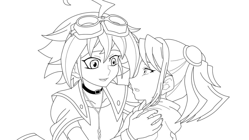 Yuya and Yuzu 1 Lineart by BlueYusei on DeviantArt