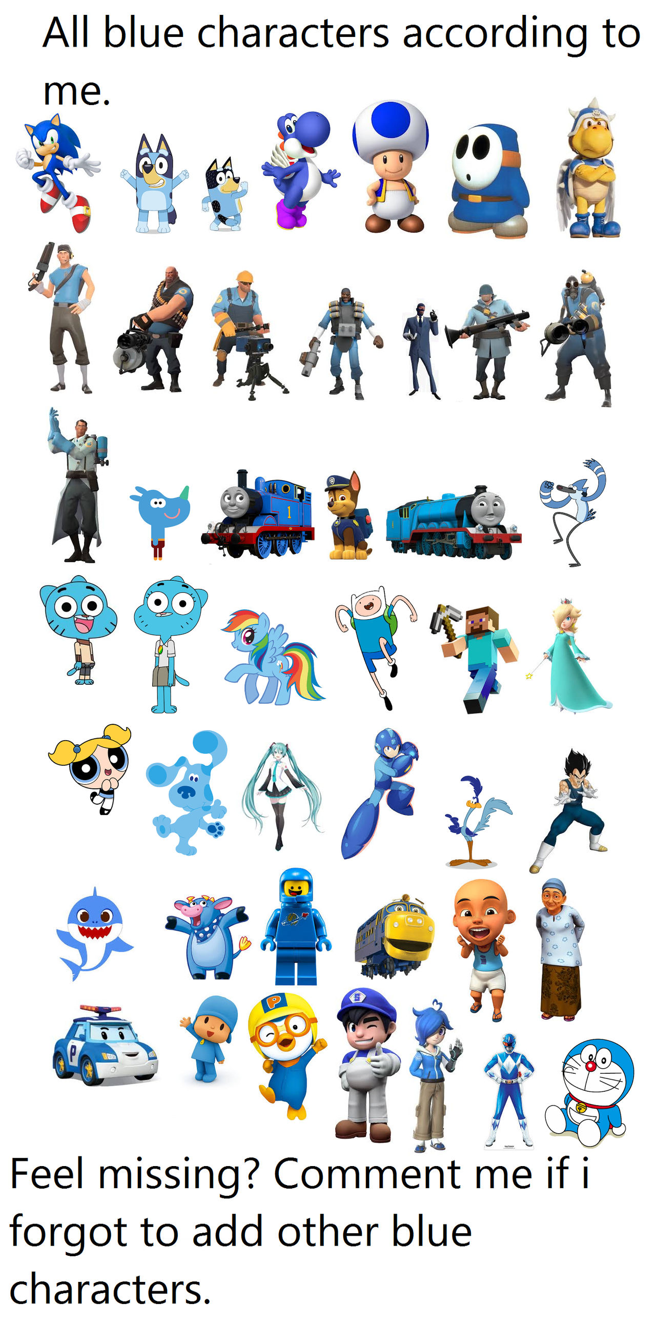 Blue Rings Character All blue characters according to me. by Posserflame1973 on DeviantArt