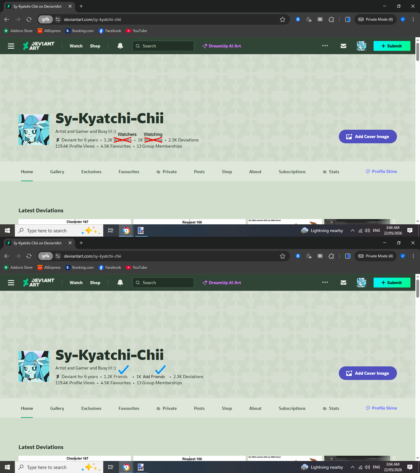 Deviantart should recommend to update this ( 2 )