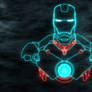 Iron Man Neon Line Art