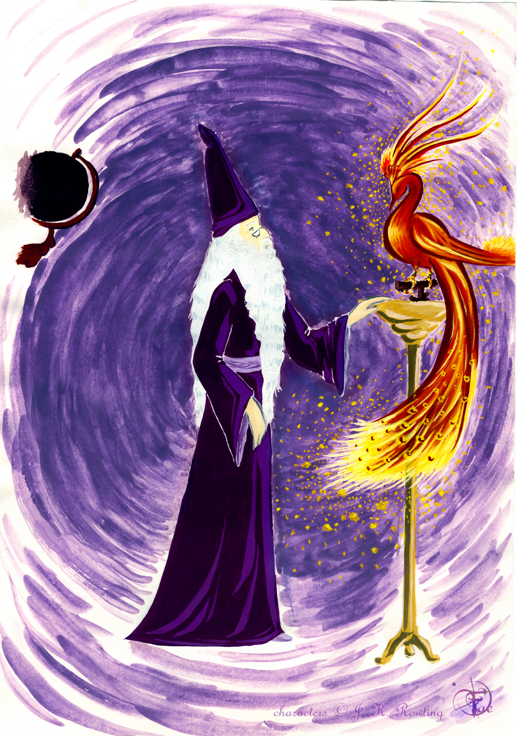 Dumbledore and Fawkes