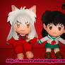 chibi Inuyasha and Kagome plush version