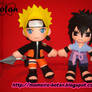 Naruto and Sasuke plush version