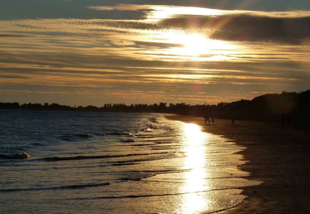 dark sunset on the beach by Dieffi