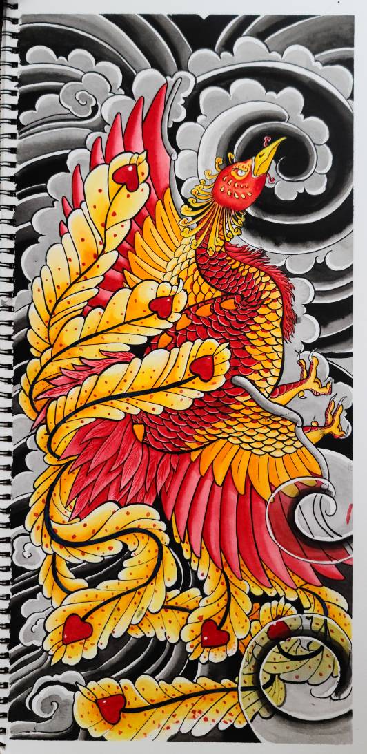 Japanese Phoenix tattoo design by praxan01 on DeviantArt Japanese Phoenix tattoo design by praxan01 on DeviantArt