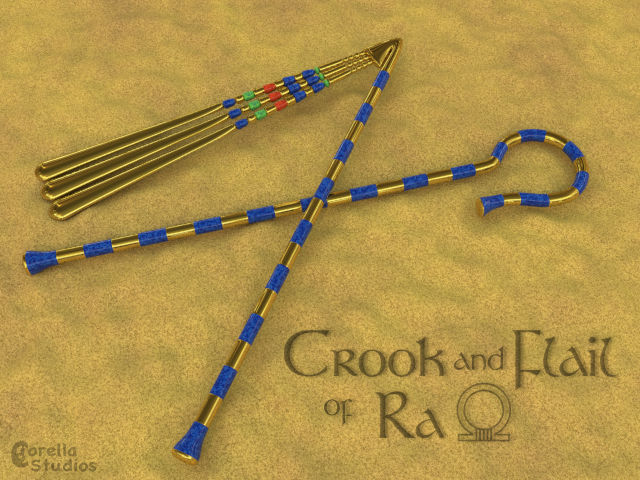 The Crook and Flail of Ra by CorellaStudios on DeviantArt