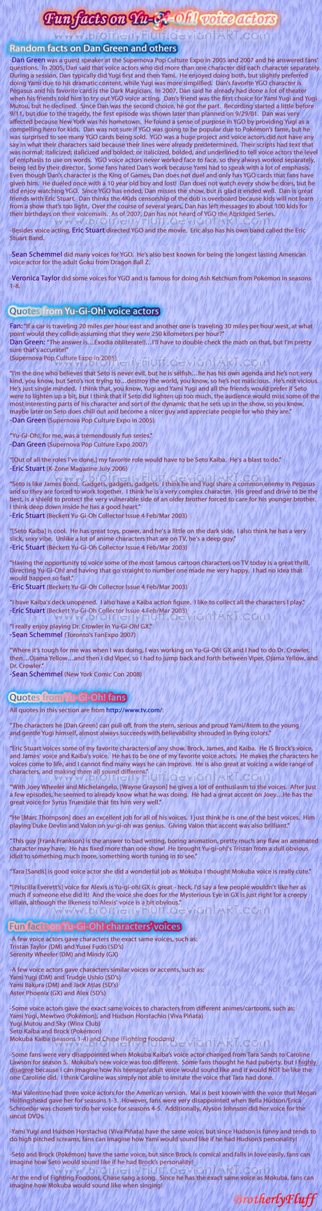 Fun Facts On Ygo Voice Actors By Brotherlyfluff On Deviantart Fun Facts On Ygo Voice Actors By Brotherlyfluff On Deviantart