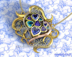 3D Bluetiful heart pendant