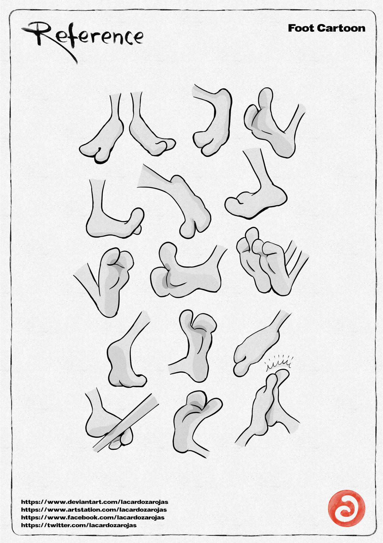 Reference: Foot Cartoon by LACardozaRojas on DeviantArt