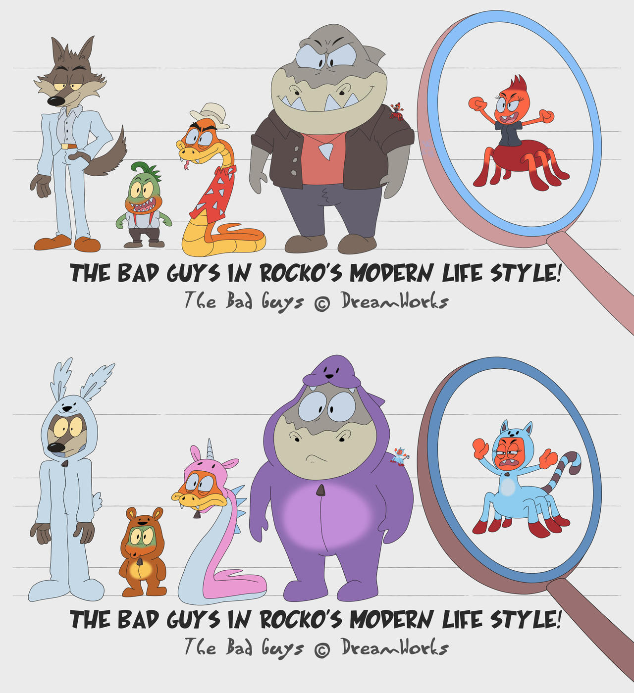 The Bad Guys but in RML Style (Model Sheet) by LACardozaRojas on DeviantArt