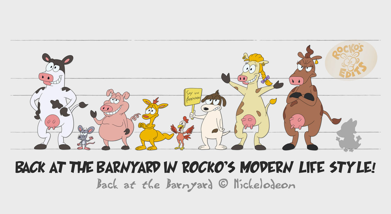Characters from The Barnyard in Rocko style