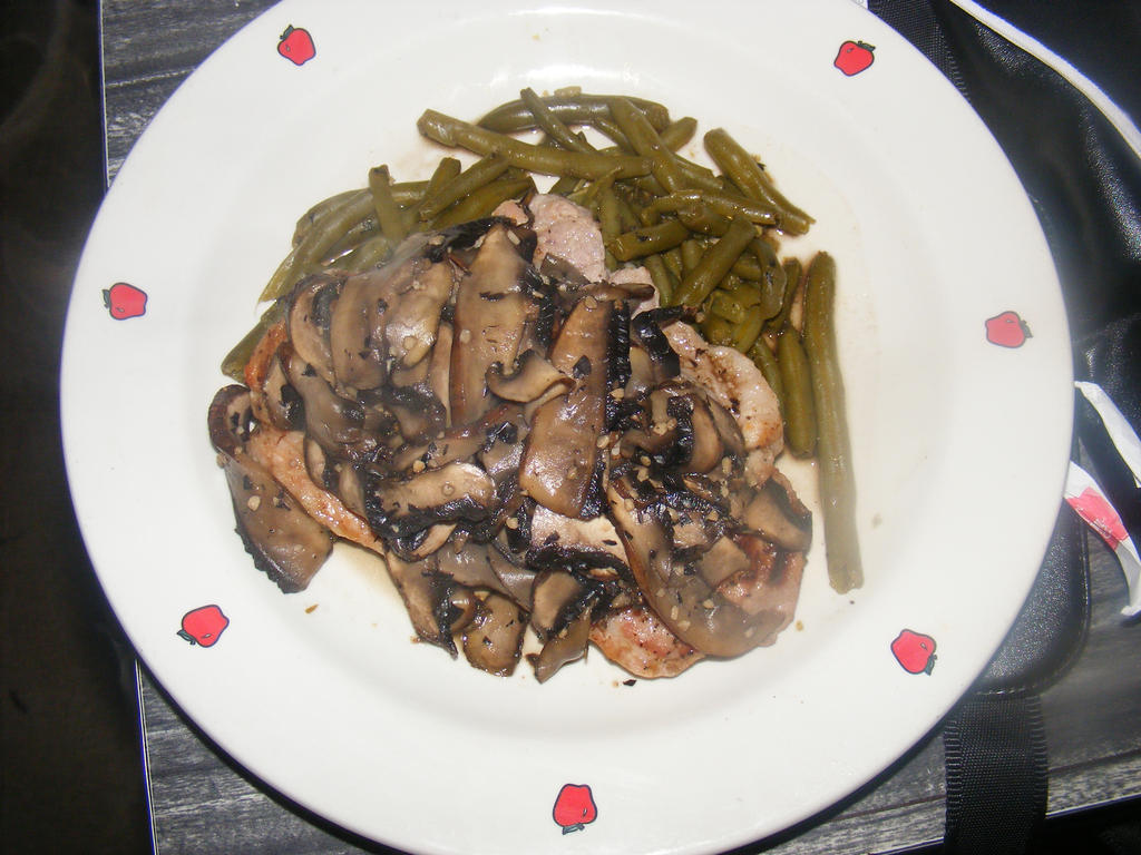 Garlic Porta Mushroom Pork Steak