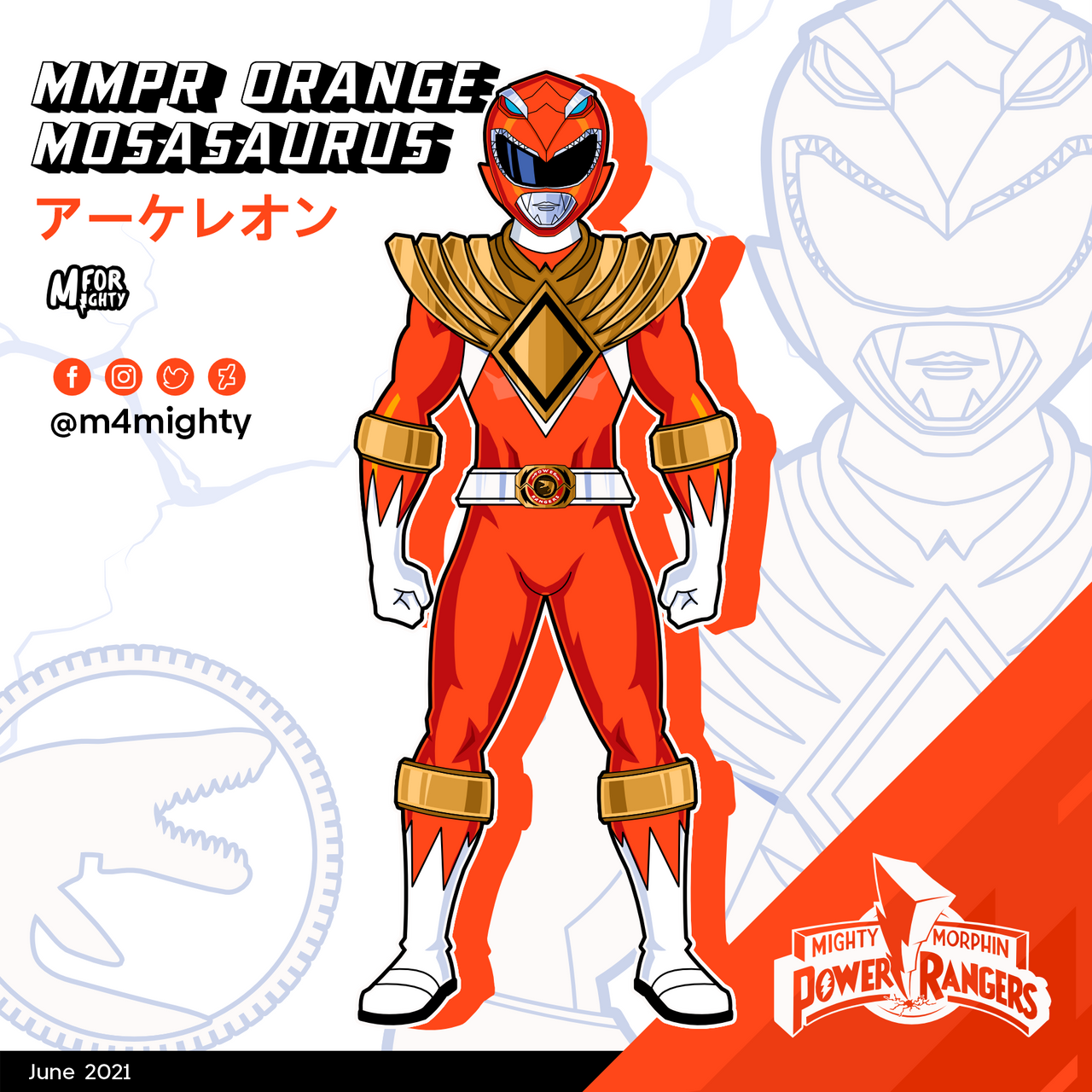 Mosasurus Power Rangers m4mighty - MMPR ORANGE MOSASAURUS by m4mighty on DeviantArt