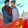 Mao Zedong and Stalin propaganda poster