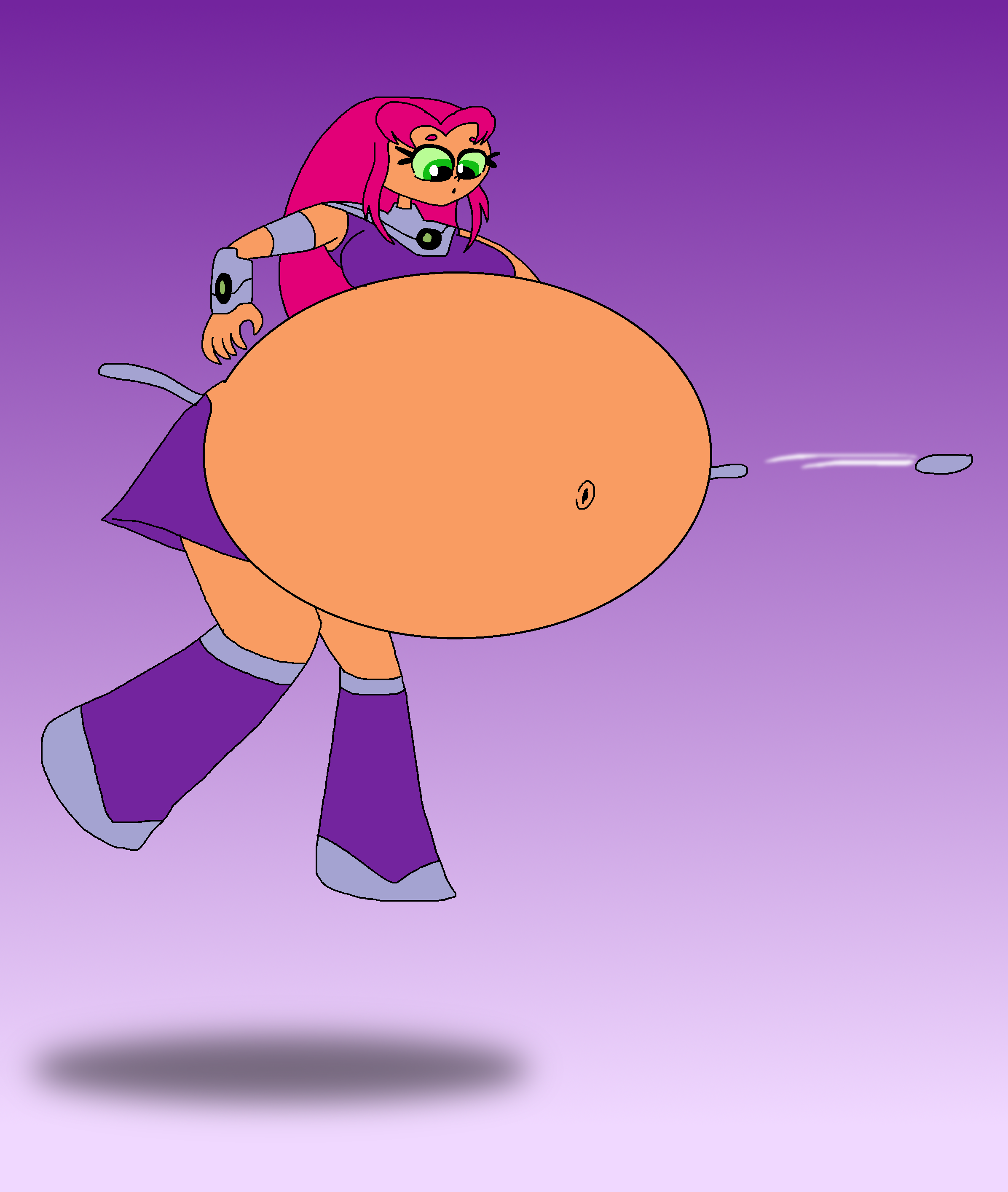 Starfire Over Inflation Big-Bellied Starfire by AndrewScottz2004 on DeviantArt