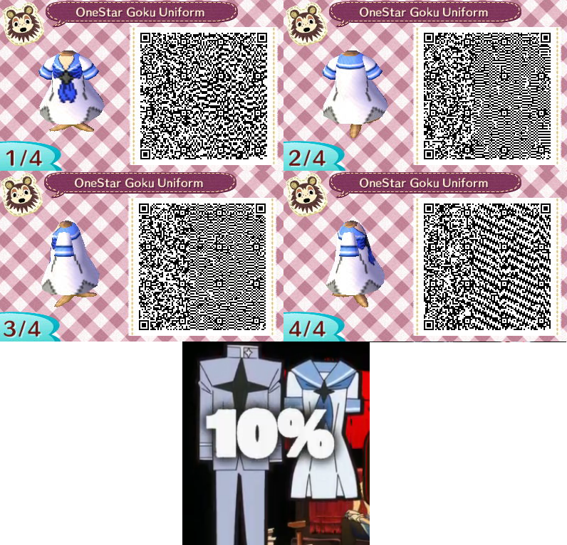 ACNL QR Code 15-ONE-STAR Goku Uniform F