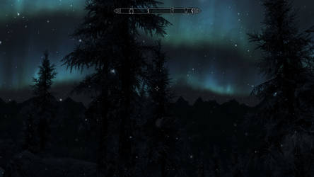 Skyrim - Night, Snow and Aurora II