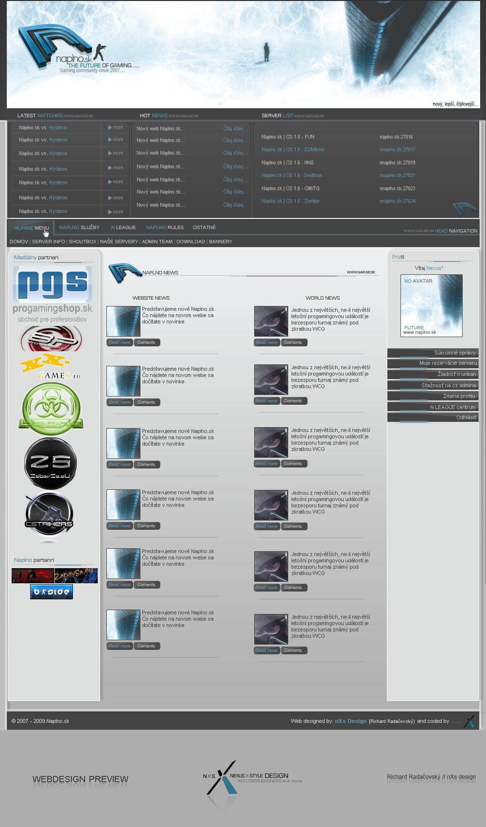 Gaming webdesign 3