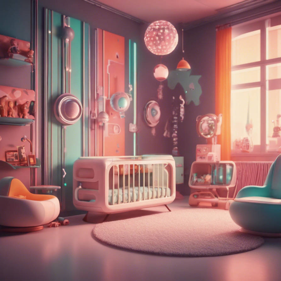 Retro futuristic nursery by VaultDweller1823 on DeviantArt