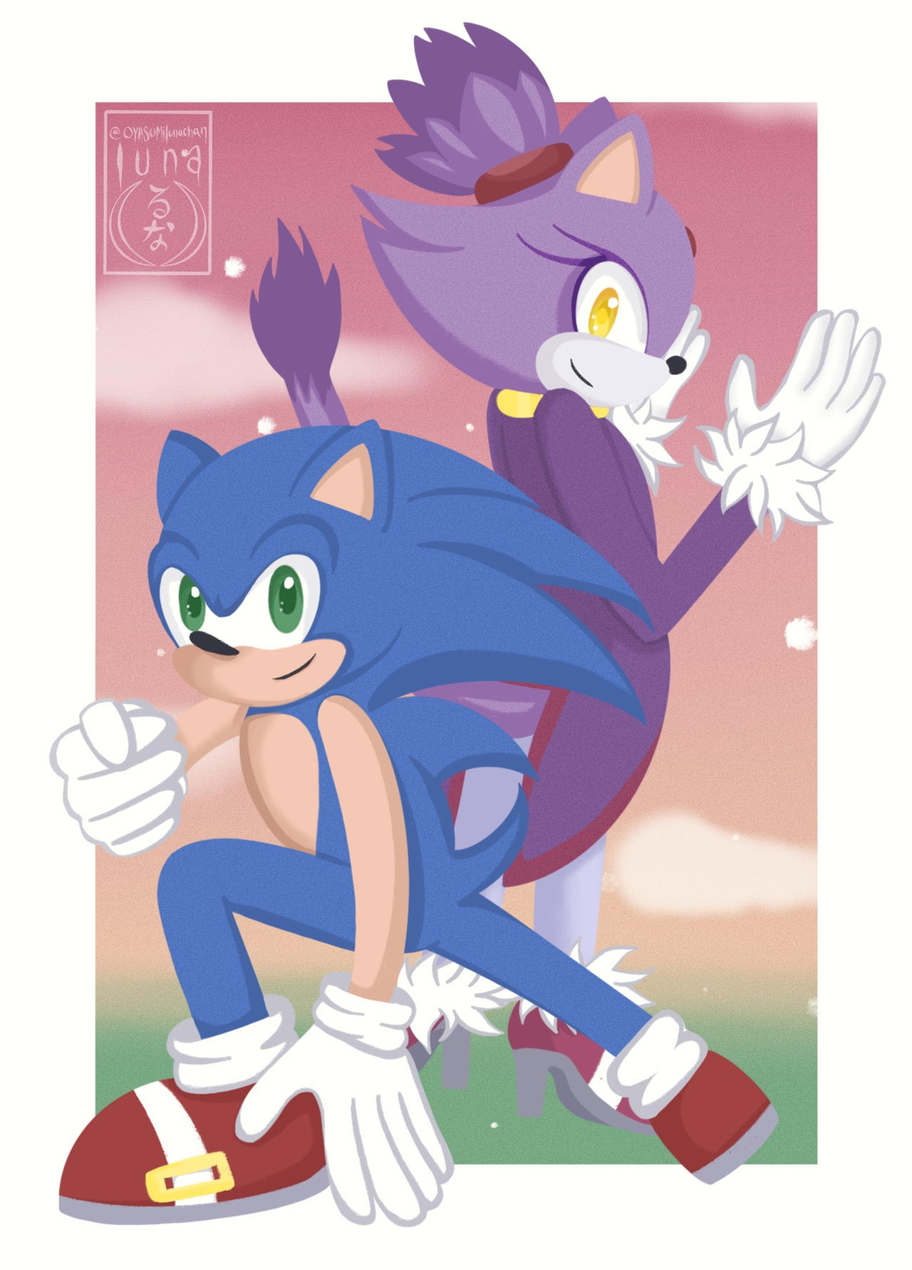 Sonic Riders Blaze Deviantart Sonic and Blaze by oyasumilunachan on DeviantArt