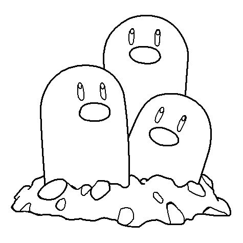 051-Dugtrio Coloring Page by Nikki-M-Garrett on DeviantArt