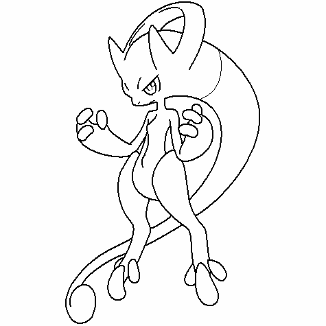 150 - Mewtwo coloring pages, Pokemon coloring pages 