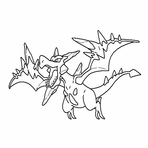 Mega 142 Aerodactyl  Coloring  Page  by Nikki M Garrett on 