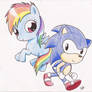 .::Classic Sonic and Rainbow Dash Filly::.