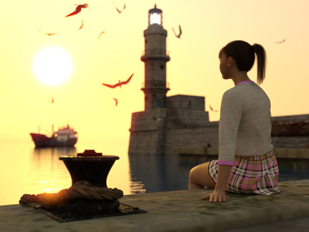 Yuka Structure Backdrop YUKA at the harbor at dusk by Hiroinchiba on DeviantArt