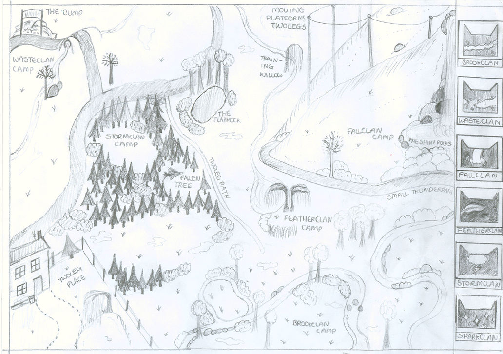 Warrior Cats Map by Appletizzer on DeviantArt