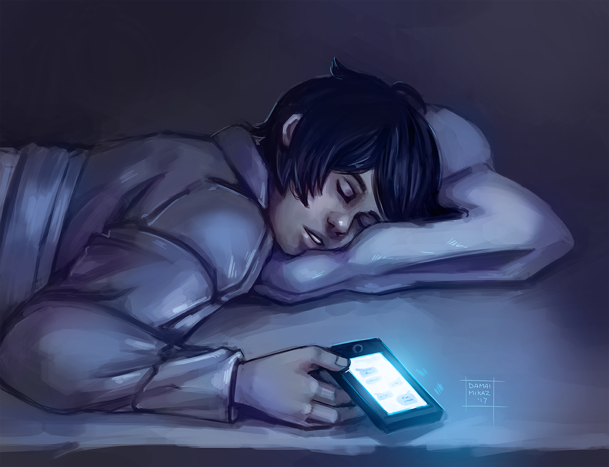 Sleeping with phone by DamaiMikaz on DeviantArt
