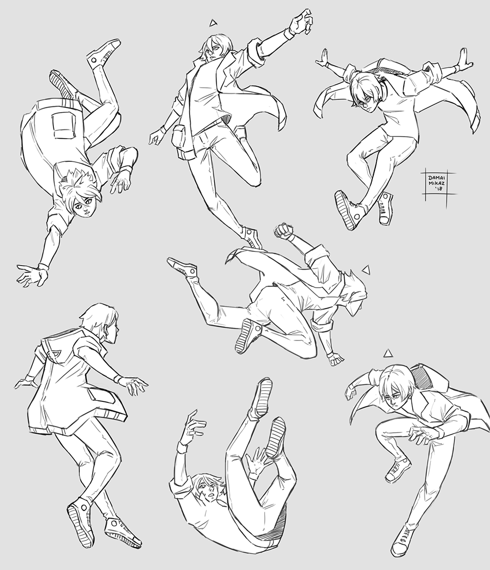 Sketchdump January 2018 [Flying poses] by DamaiMikaz on DeviantArt