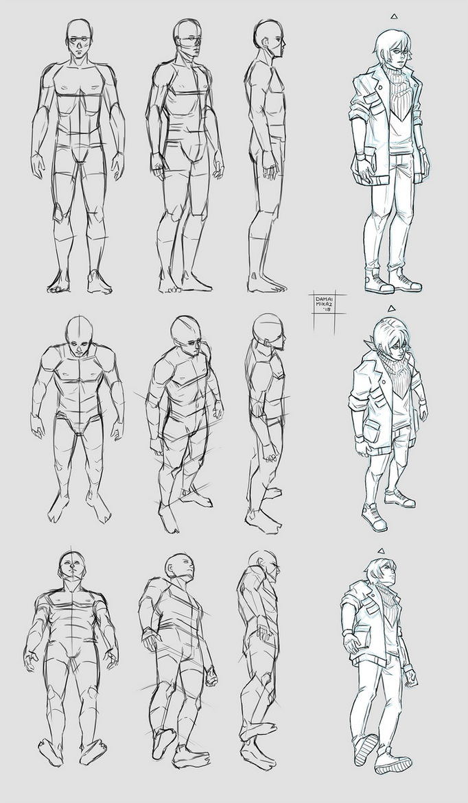 Sketchdump July 2018 [Anatomy and perspective] by DamaiMikaz on DeviantArt