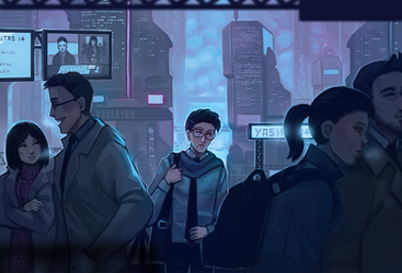 Alone in a crowd by DamaiMikaz