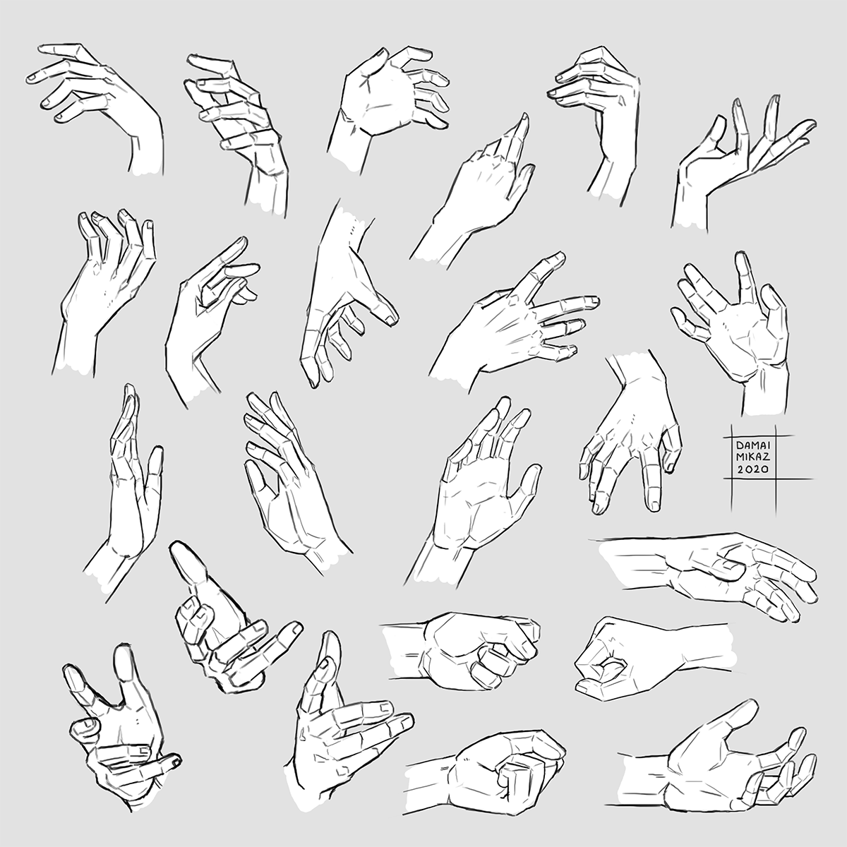 Left Hand Reference Drawing