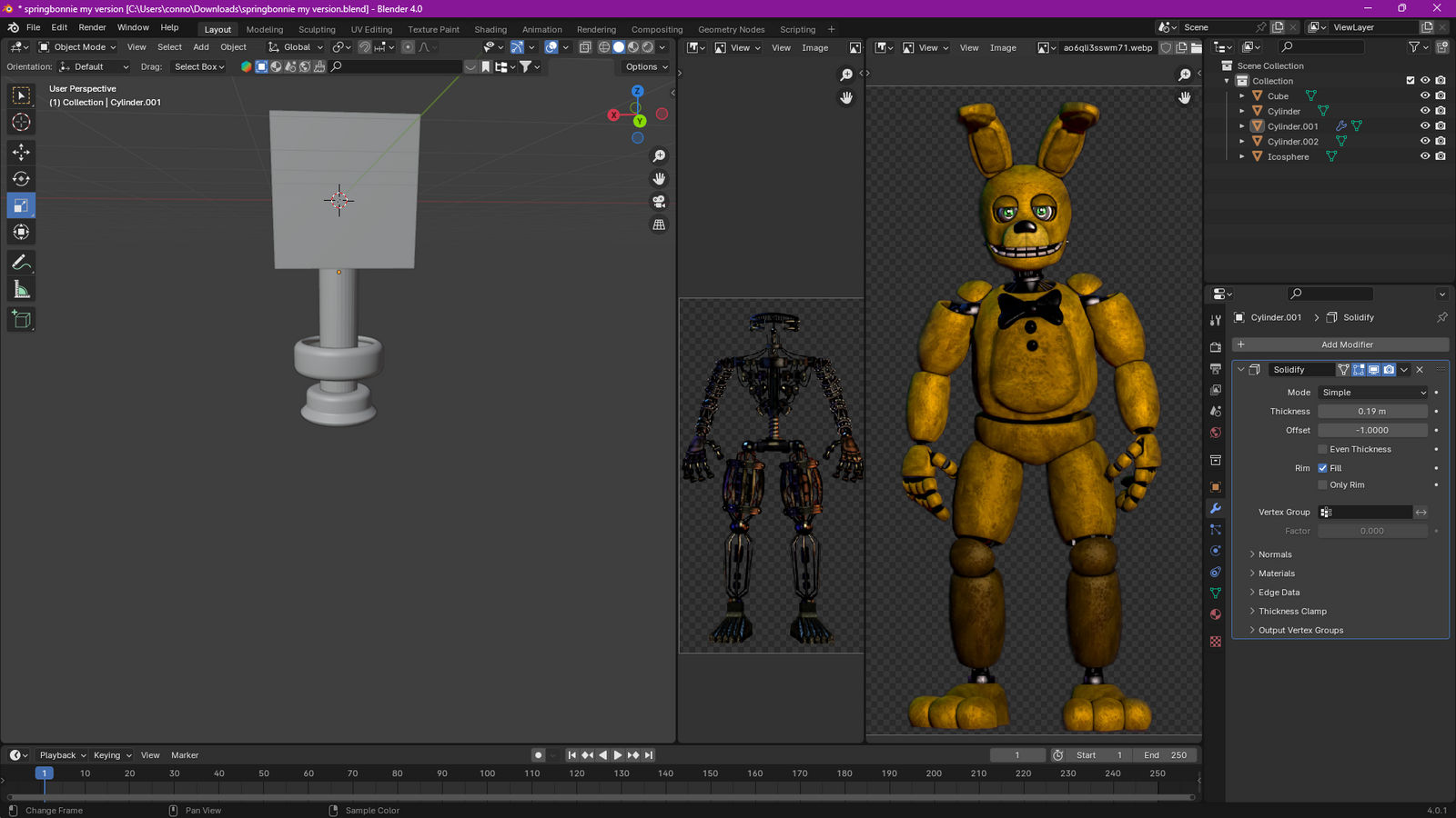 WIP for my version of springbonnie by shadowtrap54444 on DeviantArt