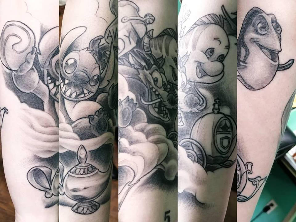 Disney Medley Tattoo By Biggcaz On Deviantart Disney Medley Tattoo By Biggcaz On Deviantart