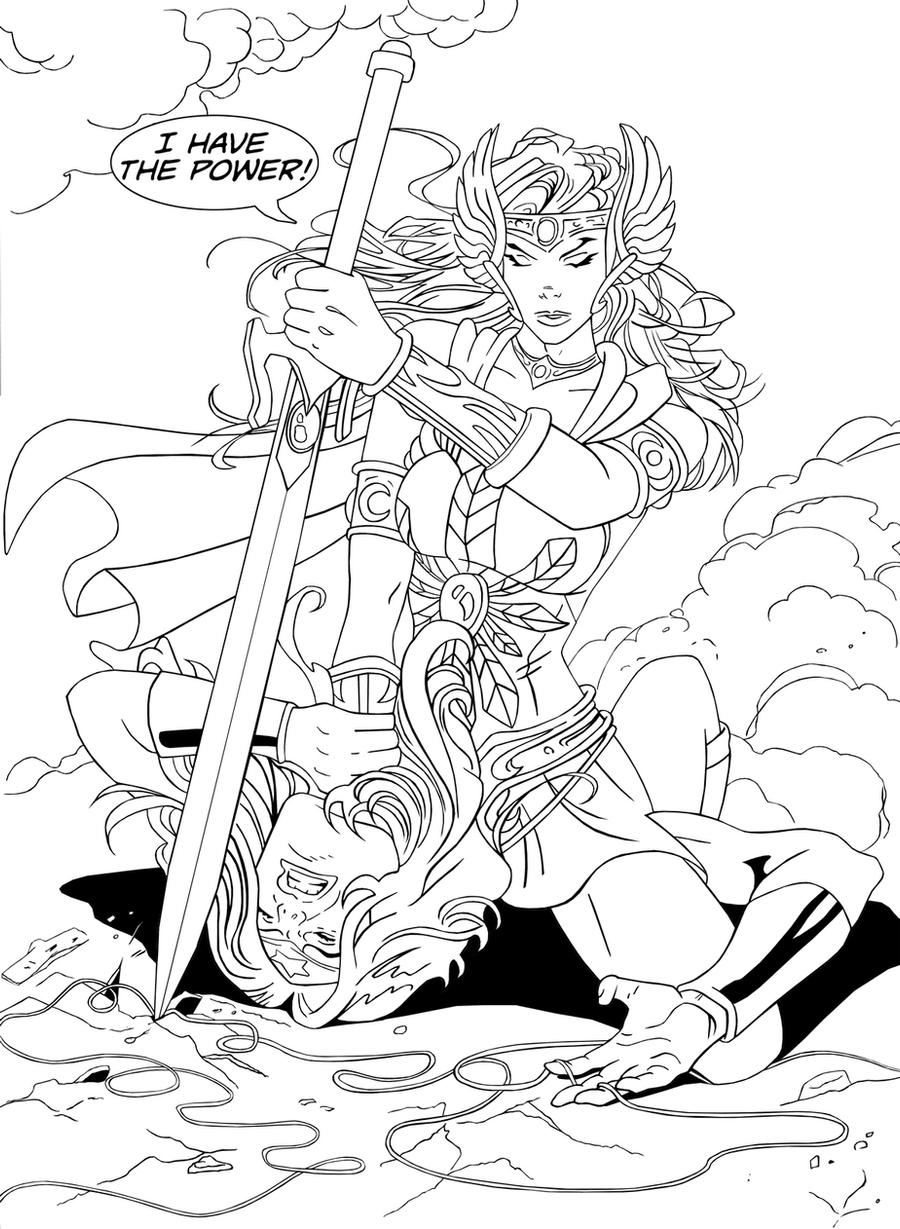 She-Ra vs Wonder Woman ink